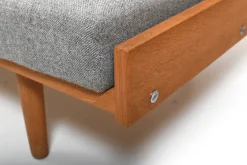 GE-258 Tagesbett aus Eiche & Rohrgeflecht von Hans J. Wegner für Getama, 1950er