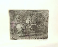 Giorgio de Chirico, Pferde, 1950, Gravur