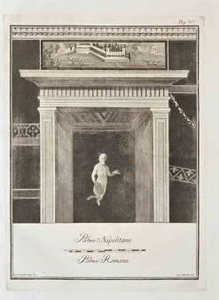 Giovanni Elia Morghen, Antike Römische Fresco Herculaneum, Original Radierung, 18. Jh