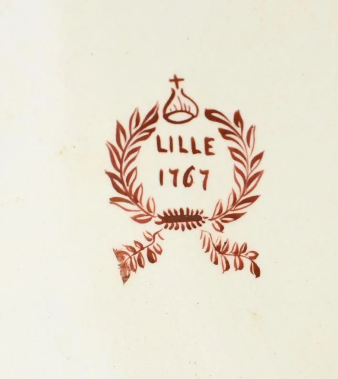 Girandole Bemalte Lille Porzellan Kandelaber Teller, 2 . Set