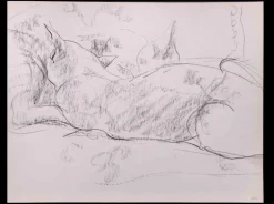 Giselle Halff, Katzen, Original Bleistiftzeichnung, 1965