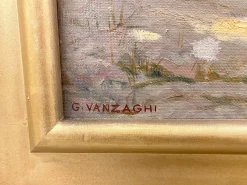 Giulio Vanzaghi, Women by River, 1960er, Öl auf Leinwand, Gerahmt