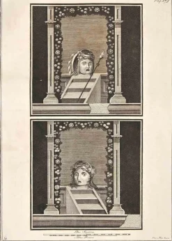 Giuseppe Aloja, Antike Römische Fresco Herculaneum, Original Radierung, 18. Jh