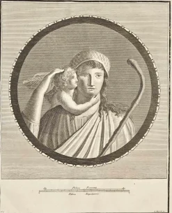 Giuseppe Aloja, Antike Römische Fresco Herculaneum, Radierung, 18. Jh