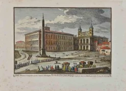 Giuseppe Vasi, Piazza di San Giovanni in Laterano, Spätes 18. Jh., Radierung