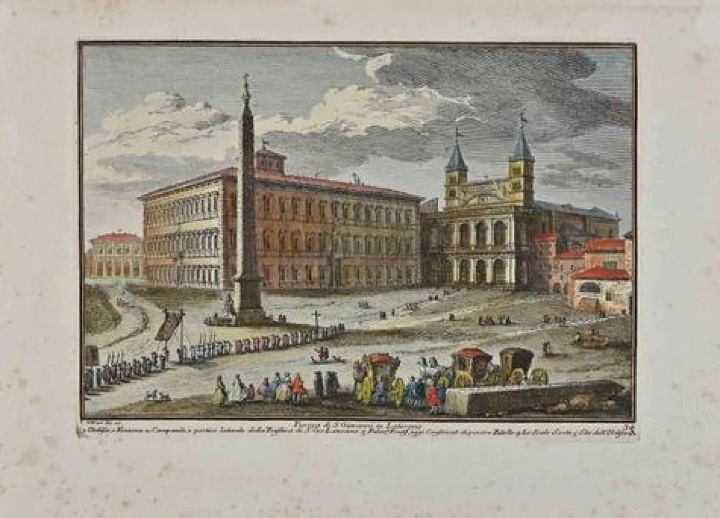 Giuseppe Vasi, Piazza di San Giovanni in Laterano, Spätes 18. Jh., Radierung
