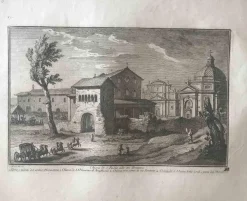 Giuseppe Vasi, St. Paulus Kirche in Tre Fontane, Radierung, 18. Jh