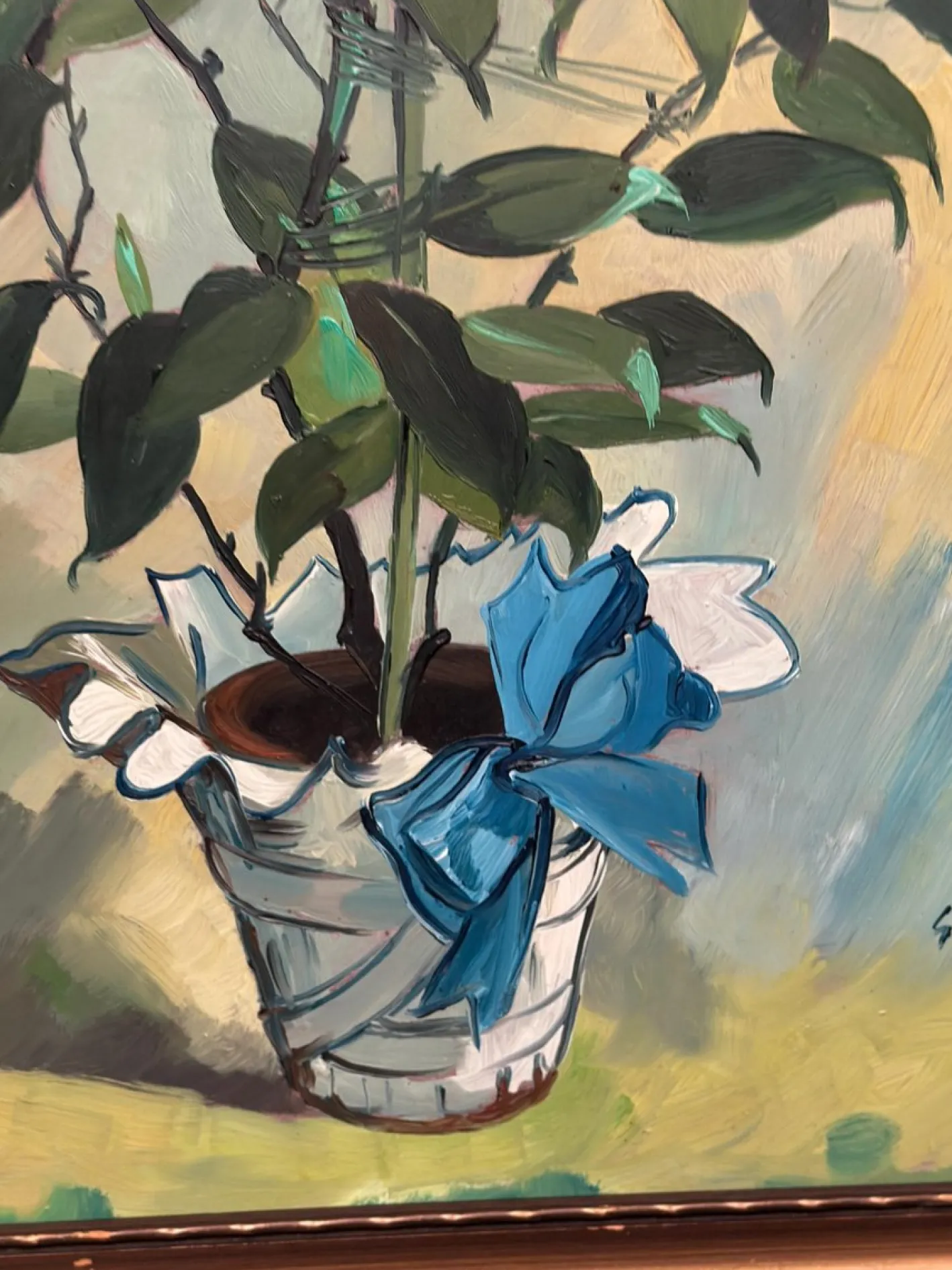 G. Källbom, Flower Motif in Pot, 1960s, Oil on Panel, Framed