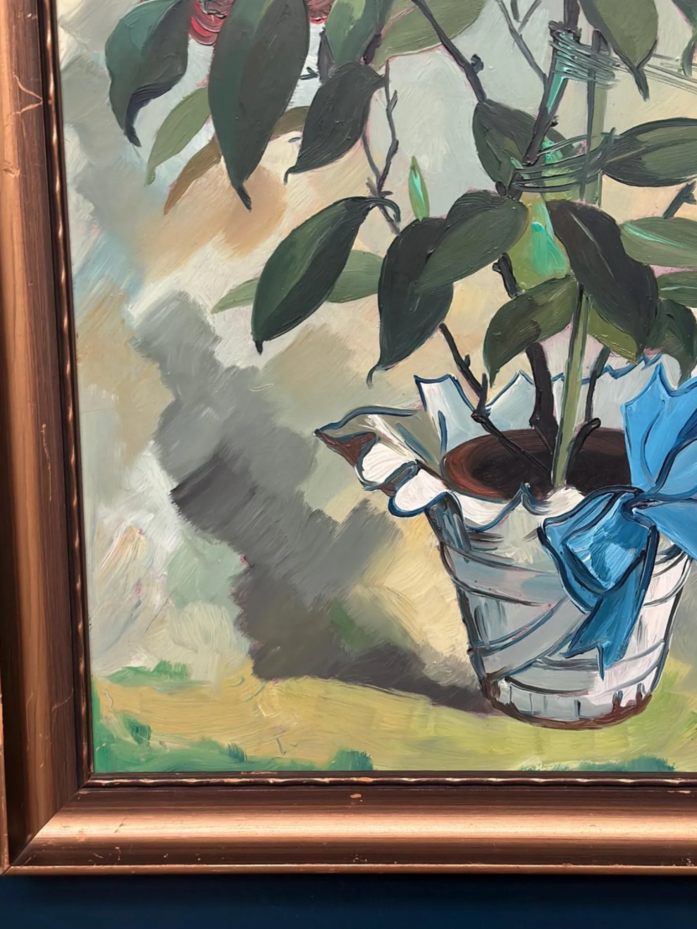 G. Källbom, Flower Motif in Pot, 1960s, Oil on Panel, Framed