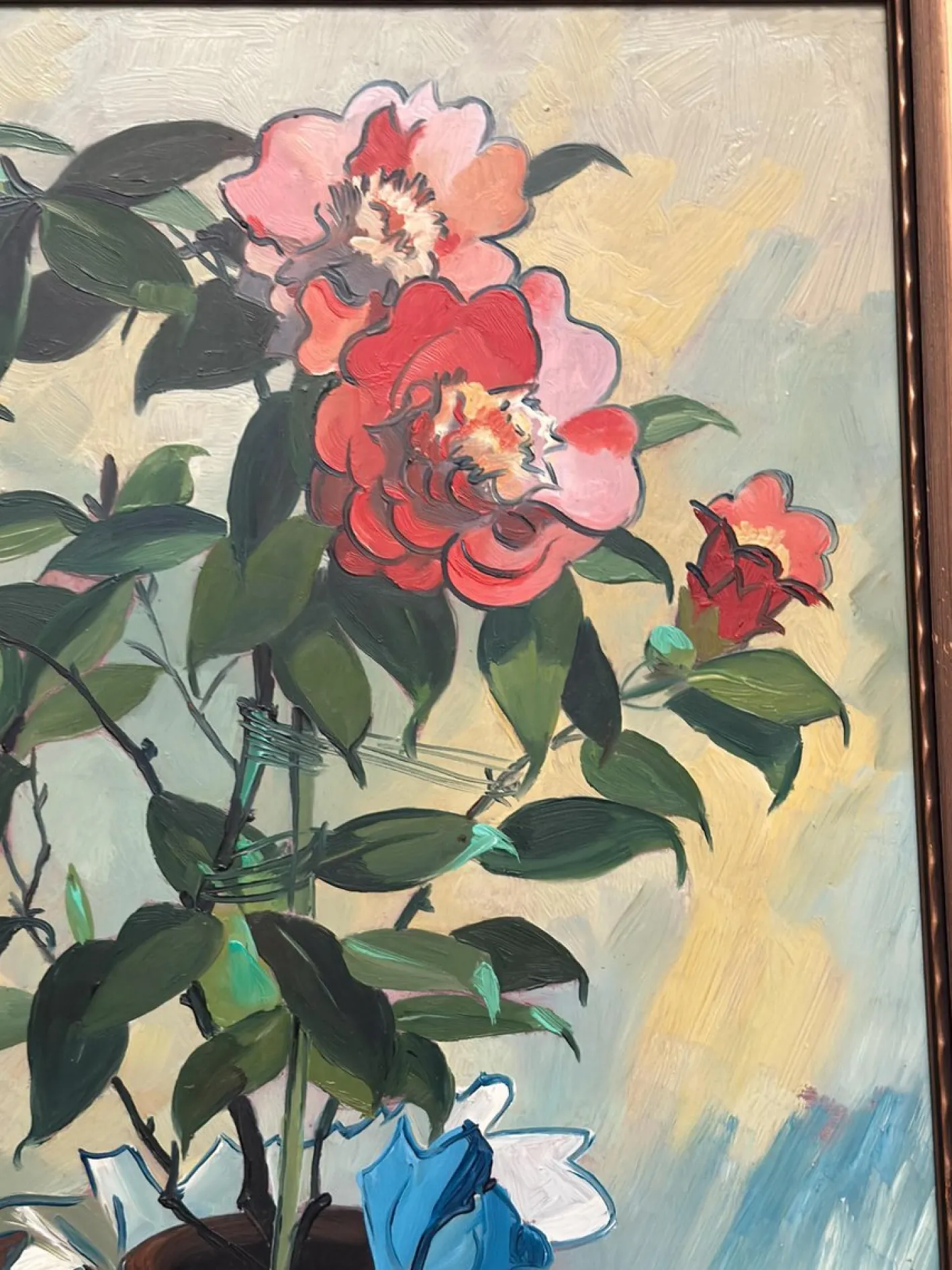 G. Källbom, Flower Motif in Pot, 1960s, Oil on Panel, Framed