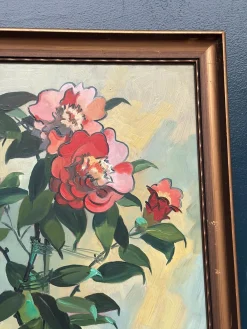 G. Källbom, Flower Motif in Pot, 1960s, Oil on Panel, Framed