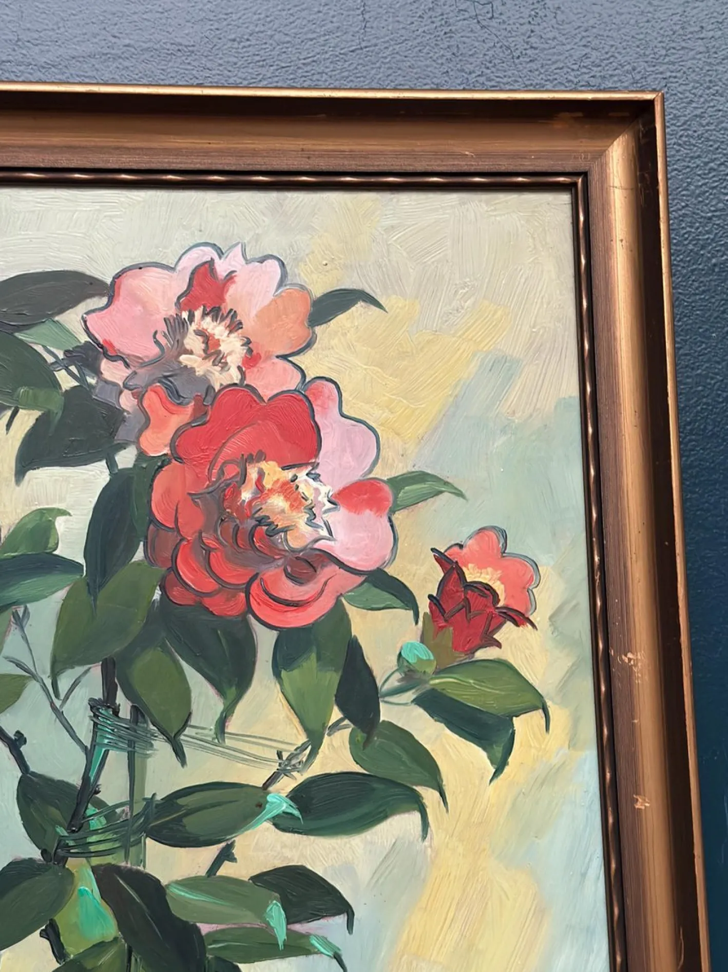 G. Källbom, Flower Motif in Pot, 1960s, Oil on Panel, Framed