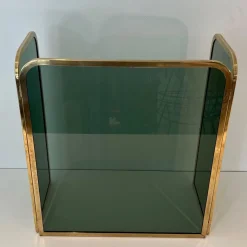 Glasfront mit Messingrahmen, 1970er