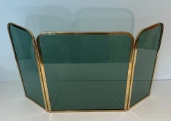 Glasfront mit Messingrahmen, 1970er