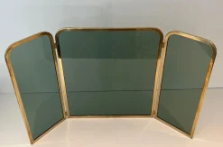 Glasfront mit Messingrahmen, 1970er