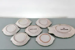 Glasierte Mid-Century Keramik Teller von De Simone, Italien, 1960er, 7 . Set