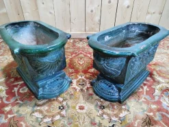 Glasierte Terrakotta Pflanzgefäße, 2 . Set