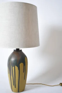 Glasierte Tropfenlampen in Ocker & Braun, 1930er, 2er Set
