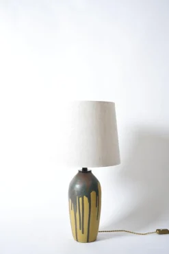 Glasierte Tropfenlampen in Ocker & Braun, 1930er, 2er Set