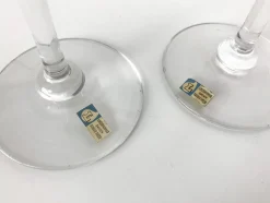 Glas Kerzenhalter von Gunnar Ander für Lindshammar, Schweden, 1950er, 2er Set