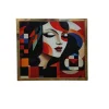 Glasmalerei mit weiblicher Figur, 1980er