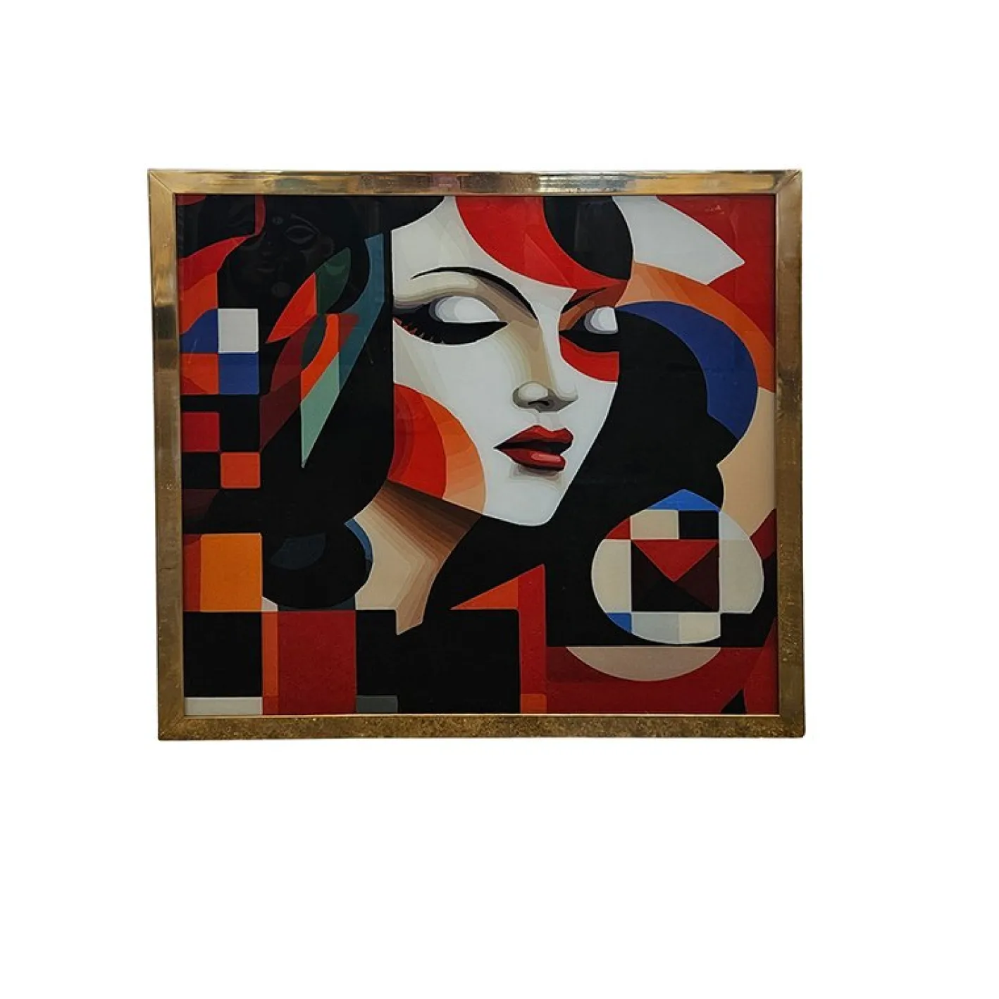 Glasmalerei mit weiblicher Figur, 1980er
