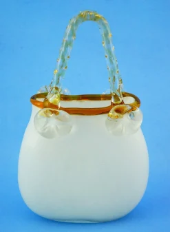 Glasvase in Taschenform von KI Bleikristall, 1970er