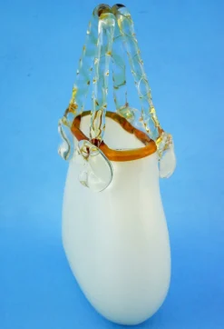 Glasvase in Taschenform von KI Bleikristall, 1970er