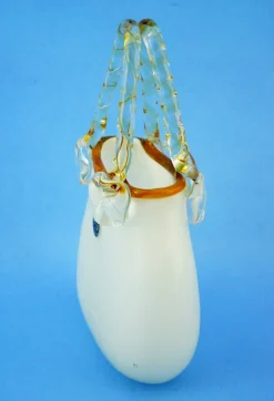 Glasvase in Taschenform von KI Bleikristall, 1970er