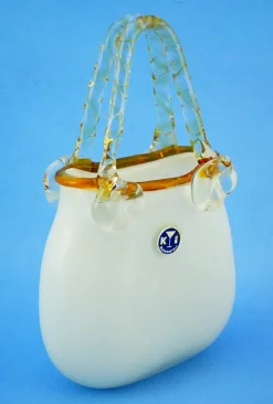 Glasvase in Taschenform von KI Bleikristall, 1970er
