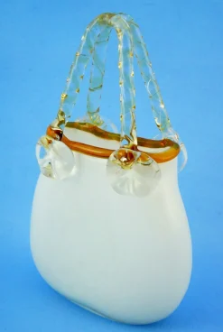 Glasvase in Taschenform von KI Bleikristall, 1970er