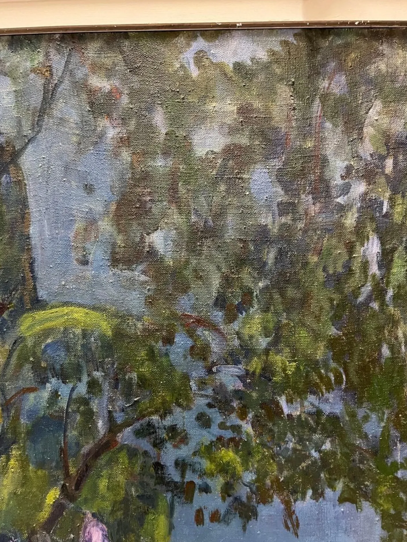 Gleb Savinov, Bluebells in the Garden, White Nights, 1990er, Öl