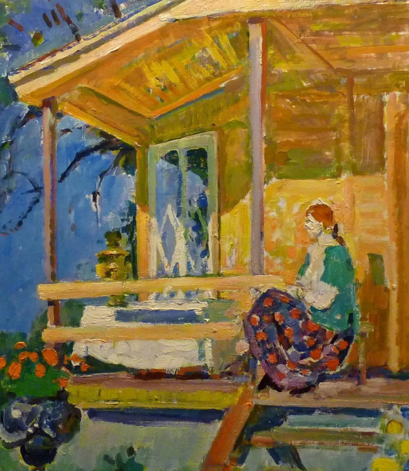 Gleb Savinov, Sunny Day in Dacia, 1990er, Öl auf Leinwand