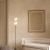 Glänzende schwarze Schleier Stehlampe von Alabastro Italiano