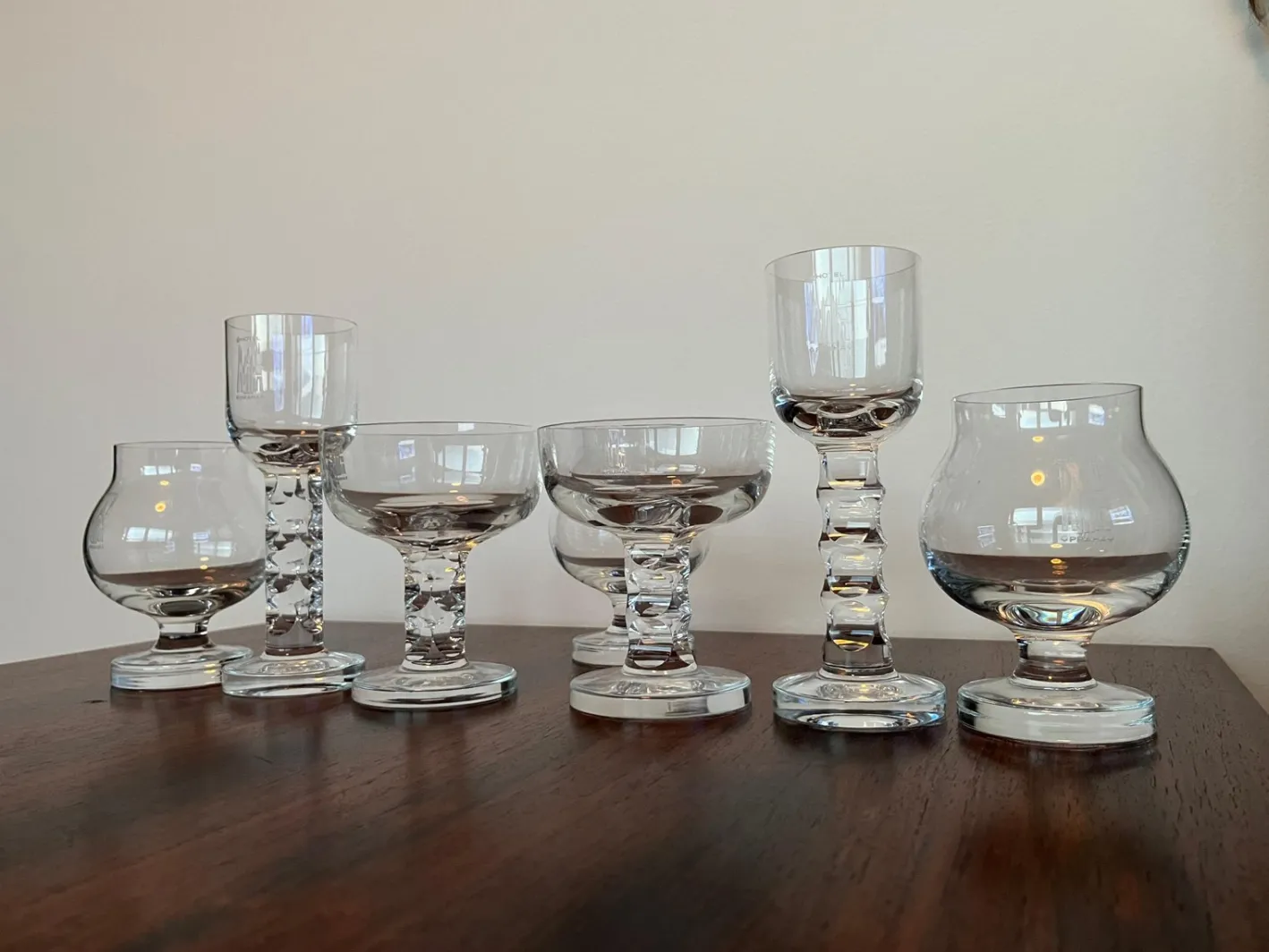 Gläser von Moser für Hotel Prag, 1970er, 7er Set