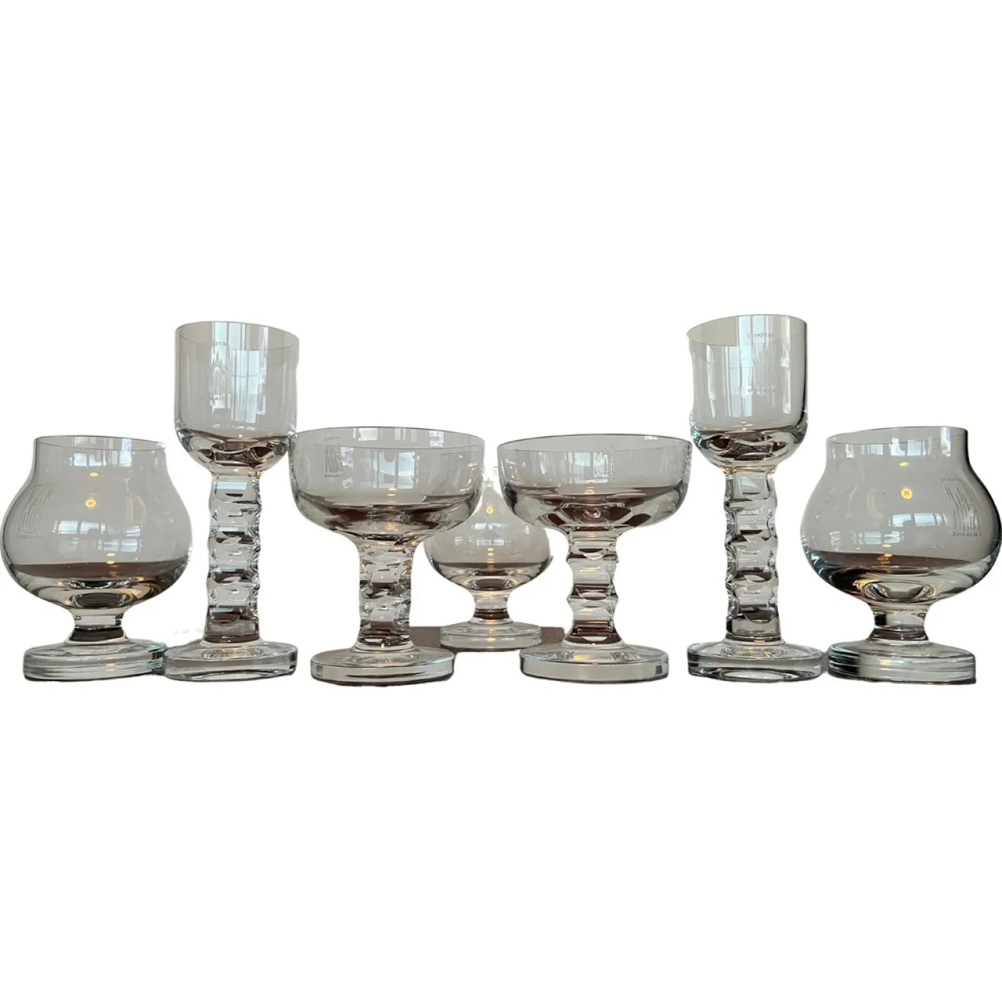 Gläser von Moser für Hotel Prag, 1970er, 7er Set