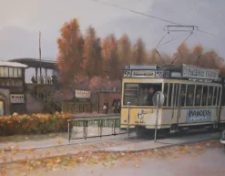 Günter Fischer, Spandau Westbahnhof in Berlin, 20. Jh., Öl auf Leinwand, gerahmt