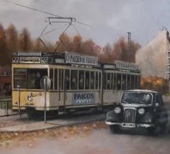 Günter Fischer, Spandau Westbahnhof in Berlin, 20. Jh., Öl auf Leinwand, gerahmt