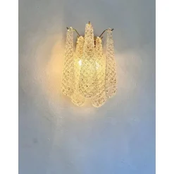 Goldene Italienische Wandleuchte mit Conchiglie Murano Glas von Simoeng für Simoeng