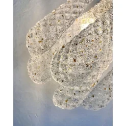 Goldene Italienische Wandleuchte mit Conchiglie Murano Glas von Simoeng für Simoeng