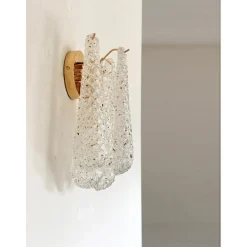 Goldene Italienische Wandleuchte mit Conchiglie Murano Glas von Simoeng für Simoeng