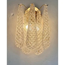 Goldene Italienische Wandleuchte mit Conchiglie Murano Glas von Simoeng für Simoeng