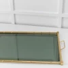 Goldenes Vintage Hollywood Regency Bambus Tablett, 1960er