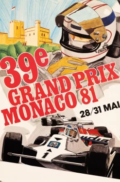 Grand Prix De Monaco 39e 1981 Limited Edition Poster von J. Grognet