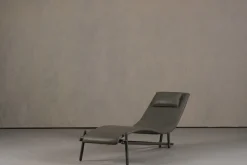Graue Donovan Chaiselongue aus Leder von Giuseppe Vigano für Cattelan, Italien, 2000er