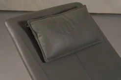 Graue Donovan Chaiselongue aus Leder von Giuseppe Vigano für Cattelan, Italien, 2000er