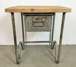 Graue industrielle Vintage Werkbank, 1960er