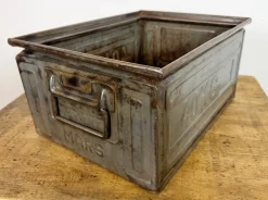 Graue industrielle Vintage Werkbank, 1960er