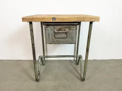 Graue industrielle Vintage Werkbank, 1960er
