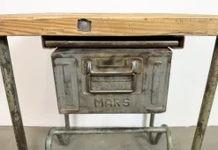 Graue industrielle Vintage Werkbank, 1960er